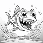 Kid-Friendly Cartoon Piranha Coloring Pages 4
