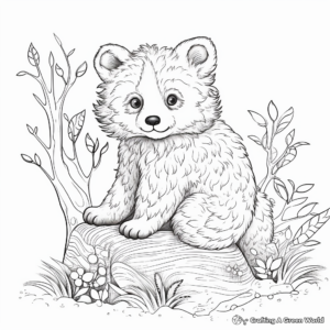 Kid-Friendly Cartoon Red Panda Coloring Pages 1