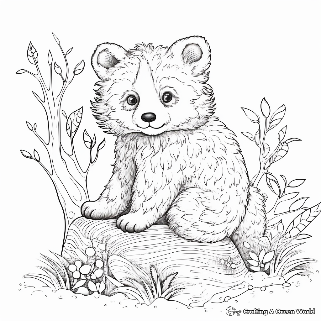 Kid-Friendly Cartoon Red Panda Coloring Pages 1