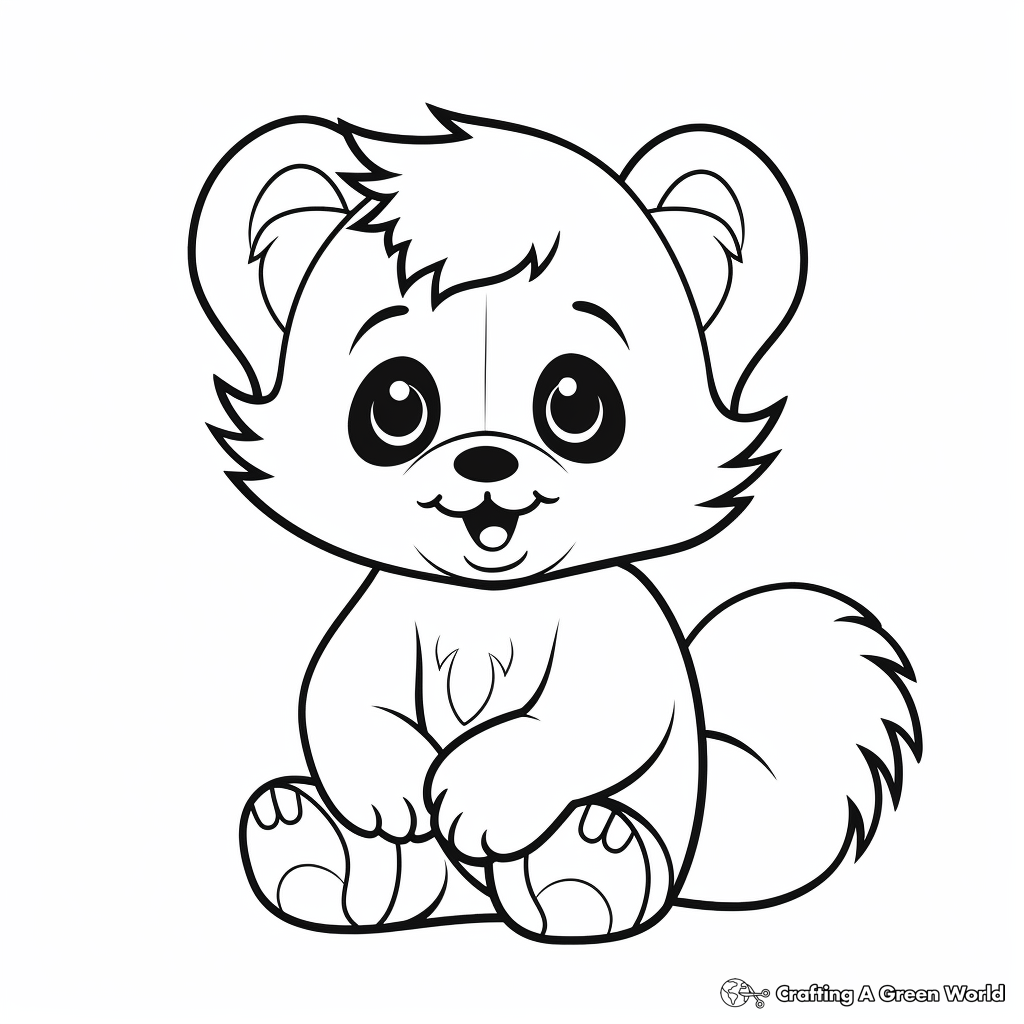 Kid-Friendly Cartoon Red Panda Coloring Pages 3