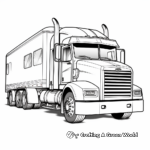 Kid-Friendly Cartoon Semi Truck Trailer Coloring Pages 1