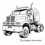 Kid-Friendly Cartoon Semi Truck Trailer Coloring Pages 2