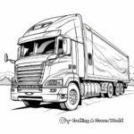 Kid-Friendly Cartoon Semi Truck Trailer Coloring Pages 3