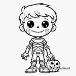Kid-Friendly Cartoon Skeleton Coloring Pages 1