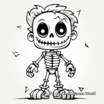Kid-Friendly Cartoon Skeleton Coloring Pages 3