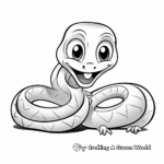 Kid-Friendly Cartoon Snake Coloring Pages 4
