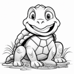 Kid-friendly Cartoon Snapping Turtle Coloring Pages 4
