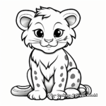 Kid-Friendly Cartoon Snow Leopard Coloring Pages 2