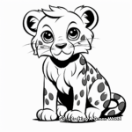 Kid-Friendly Cartoon Snow Leopard Coloring Pages 4