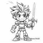 Kid-Friendly Cartoon Sword Coloring Pages 1