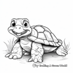 Kid-Friendly Cartoon Tortoise Coloring Pages 2