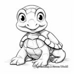Kid-Friendly Cartoon Tortoise Coloring Pages 4