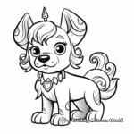 Kid-Friendly Cartoon Unicorn Dog Coloring Pages 2
