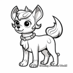Kid-Friendly Cartoon Unicorn Dog Coloring Pages 3