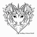 Kid-Friendly Cartoon Unicorn Heart Coloring Pages 3