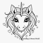 Kid-Friendly Cartoon Unicorn Heart Coloring Pages 4