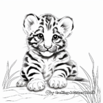 Kid-Friendly Clouded Leopard Cub Coloring Pages 1