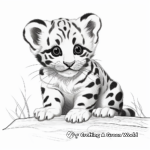 Kid-Friendly Clouded Leopard Cub Coloring Pages 2