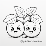 Kid-Friendly Cute Cherries Coloring Pages 1
