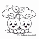 Kid-Friendly Cute Cherries Coloring Pages 3
