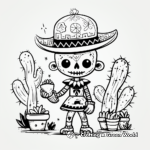 Kid-Friendly Day of the Dead Characters Coloring Pages 2
