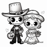 Kid-Friendly Day of the Dead Characters Coloring Pages 4