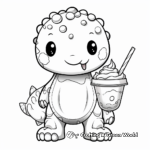 Kid-Friendly Dinosaur Bubble Tea Coloring Pages 2