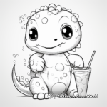 Kid-Friendly Dinosaur Bubble Tea Coloring Pages 3