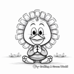 Kid-Friendly Drawing of Turkey Saying Thanks Coloring Pages 1
