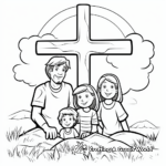 Kid-Friendly Easter Cross Coloring Pages 1