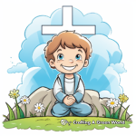 Kid-Friendly Easter Cross Coloring Pages 2
