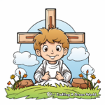 Kid-Friendly Easter Cross Coloring Pages 4