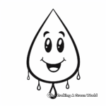 Kid-Friendly Happy Raindrop Coloring Pages 1