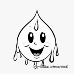 Kid-Friendly Happy Raindrop Coloring Pages 4