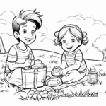 Kid-friendly Memorial Day Picnic Coloring Pages 1