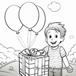 Kid-Friendly Present and Balloon Coloring Pages 1