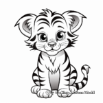 Kid-Friendly Siberian Tiger Cub Coloring Pages 1