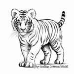 Kid-Friendly Siberian Tiger Cub Coloring Pages 3