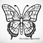 Kid-Friendly Stained Glass Butterfly Coloring Pages 2