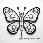 Kid-Friendly Stained Glass Butterfly Coloring Pages 3