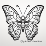Kid-Friendly Stained Glass Butterfly Coloring Pages 4