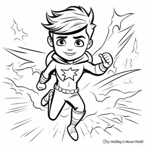 Kid-Friendly Superhero Lightning Bolt Coloring Pages 2