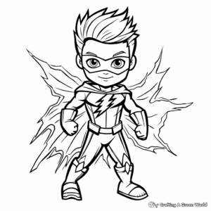 Kid-Friendly Superhero Lightning Bolt Coloring Pages 4