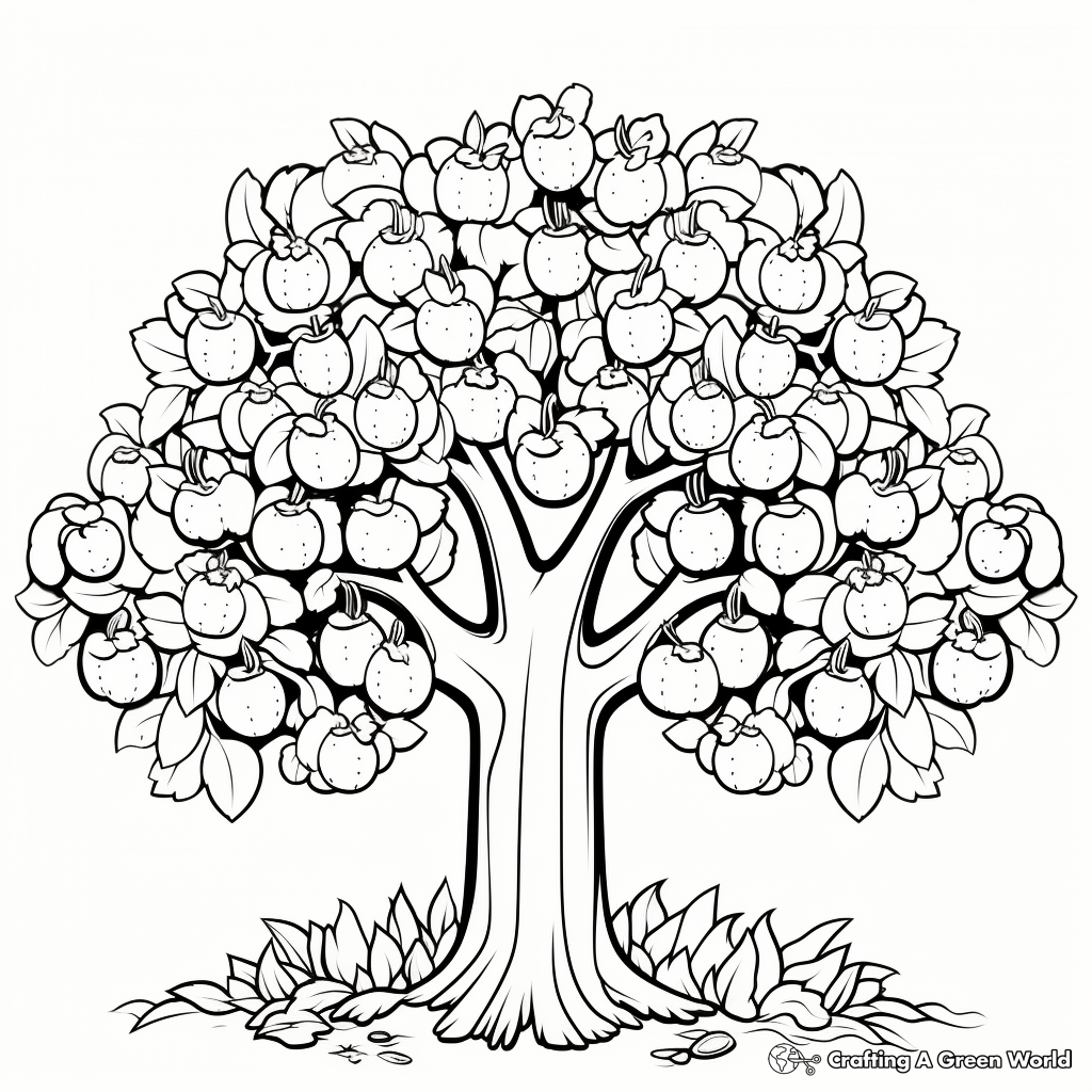 Kid-Friendly Thankful Tree Coloring Pages 1