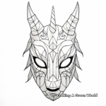 Kid-Friendly Unicorn Mask Coloring Pages 3