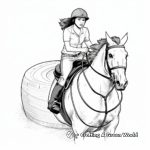 Kids Friendly Barrel Racing Horse Coloring Pages 2