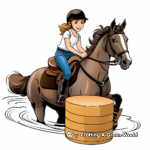 Kids Friendly Barrel Racing Horse Coloring Pages 4