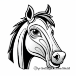 Kids-Friendly Cartoon Horse Head Coloring Pages 2