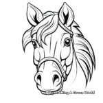 Kids-Friendly Cartoon Horse Head Coloring Pages 4