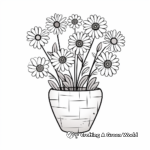 Kids Friendly Daisy Vase Coloring Pages 1